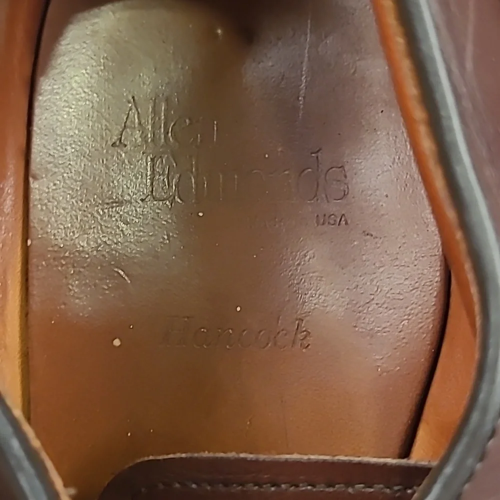 ALLEN EDMONDS Hancock Dark Brown Leather Sz‎ 11.5 D Mens Split Toe Dress Shoes